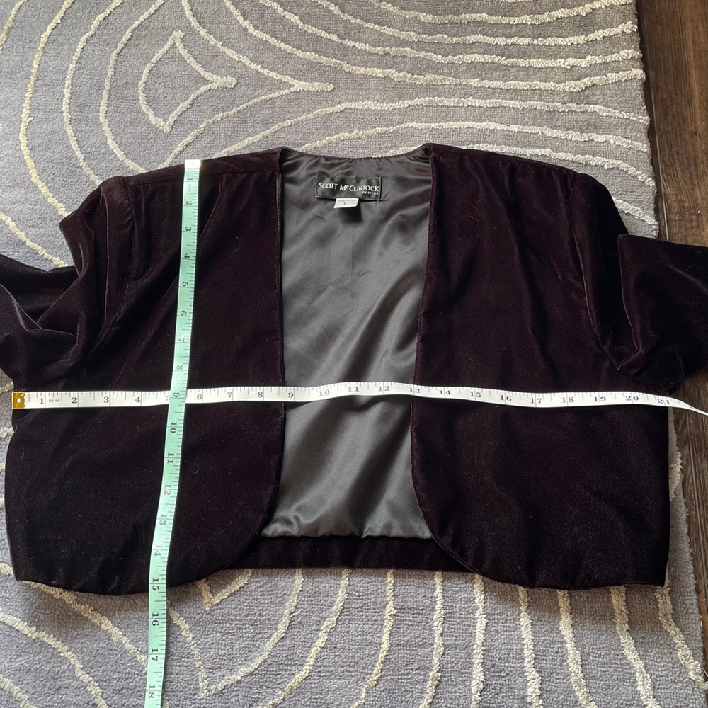 NWT Vintage Scott McClintock Black Velvet Bolero Shrug Cropped Jacket Size LP - Picture 8 of 8